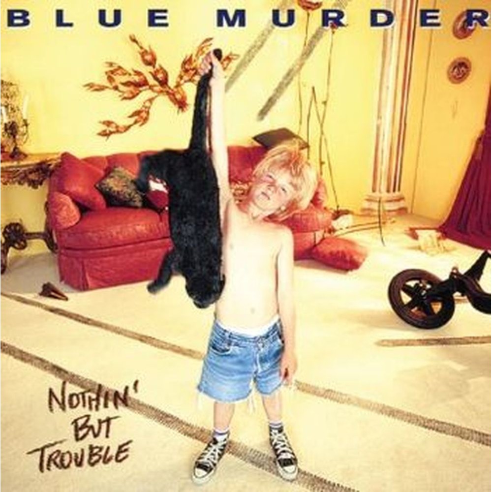 nothin' but trouble (blue with black cat swirl vinyl)